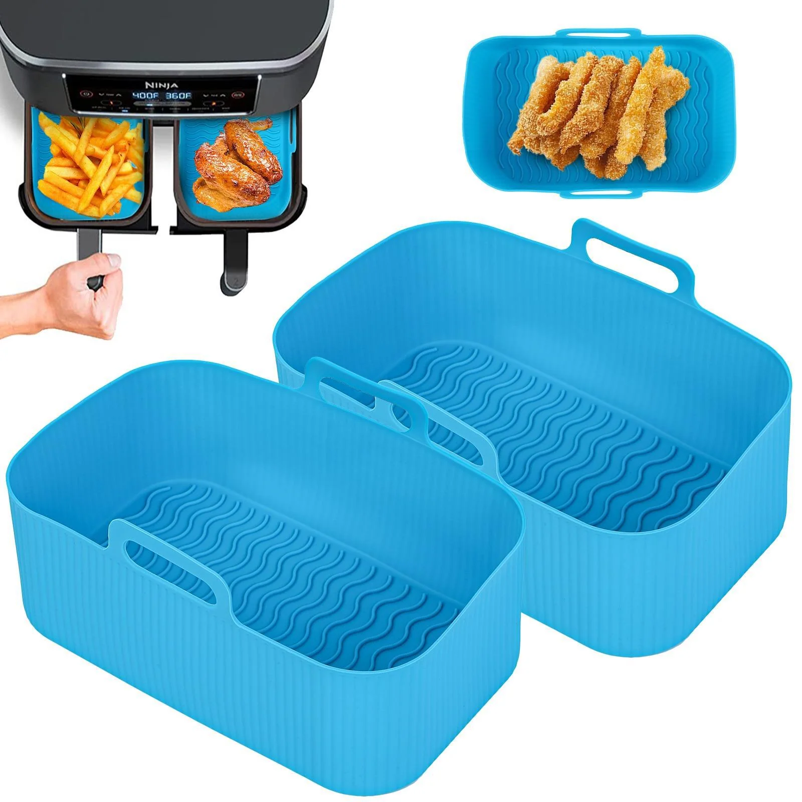 Air Fryer Silicone Baking Tray 2.0 - 2 Pcs (1 Pack) - Image 7