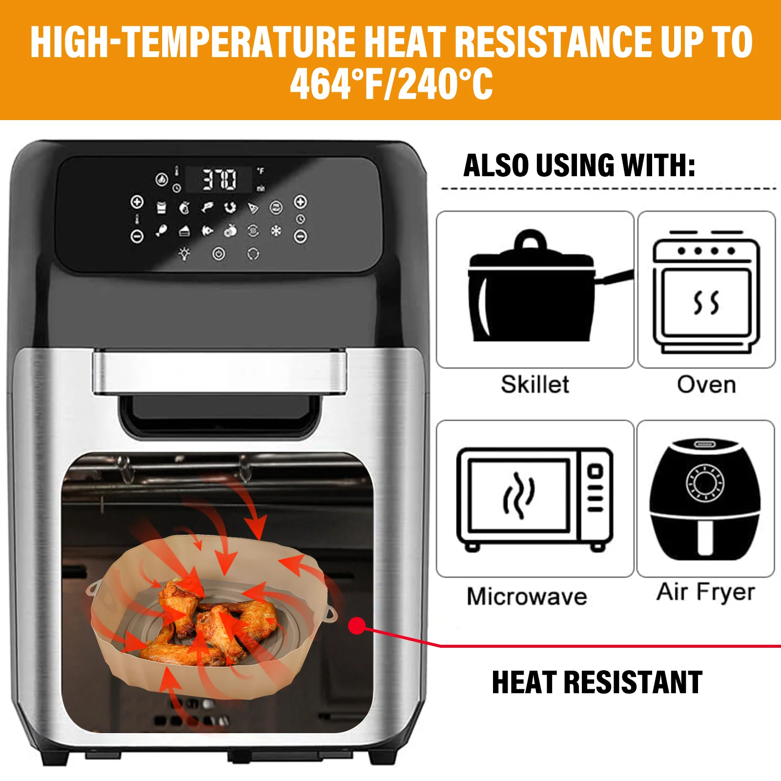 Food Grade Silicone Air Fryer Tray - 2 Pcs (1 Pack) - Image 6