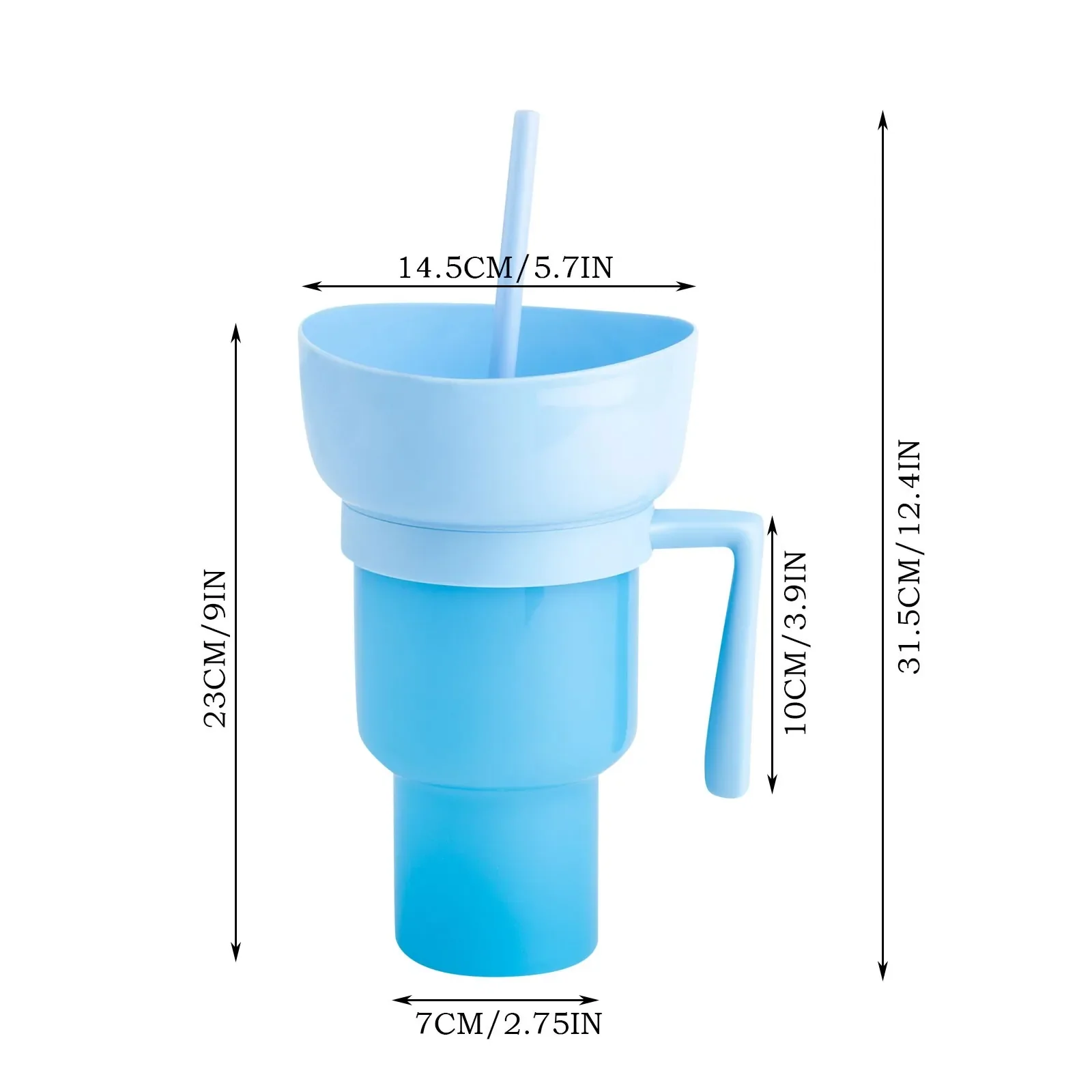 Multifunctional Snack Drinks Cup with Straw - Image 9