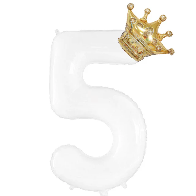 Foil Balloon for Birthday Party Number with Crown - Image 8