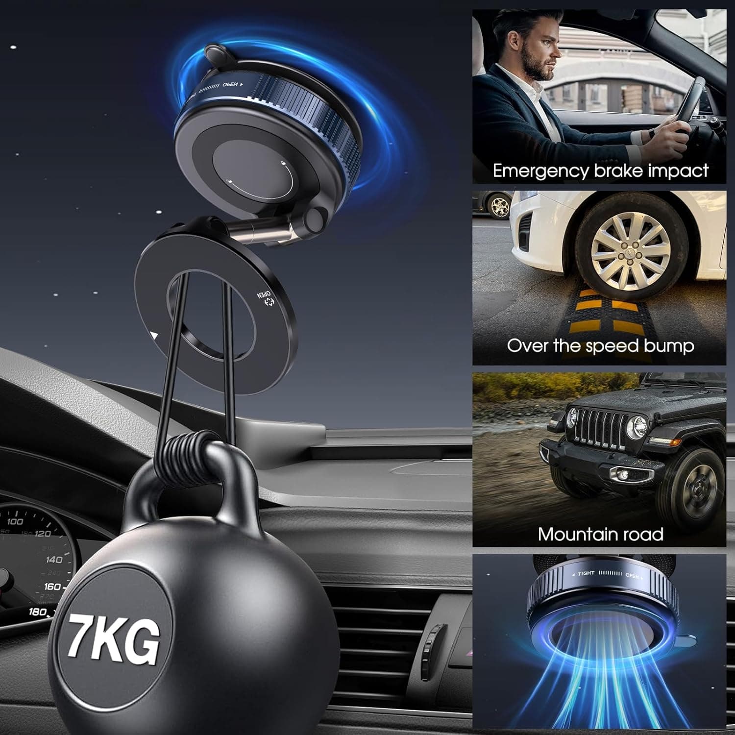 Heavy-duty 360° Vacuum Magnetic Phone Mount - Image 2
