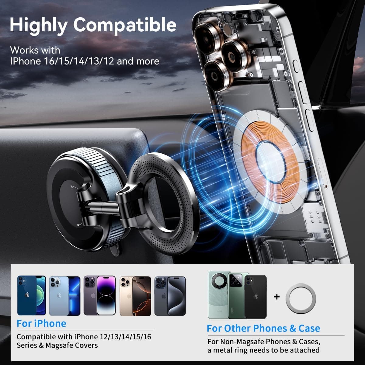 Heavy-duty 360° Vacuum Magnetic Phone Mount - Image 3