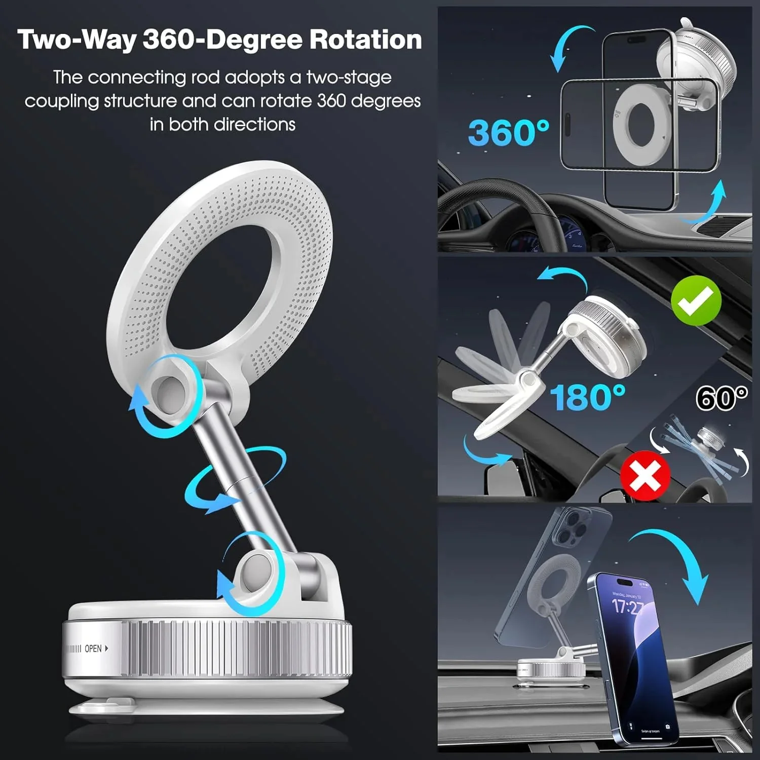 Heavy-duty 360° Vacuum Magnetic Phone Mount - Image 5