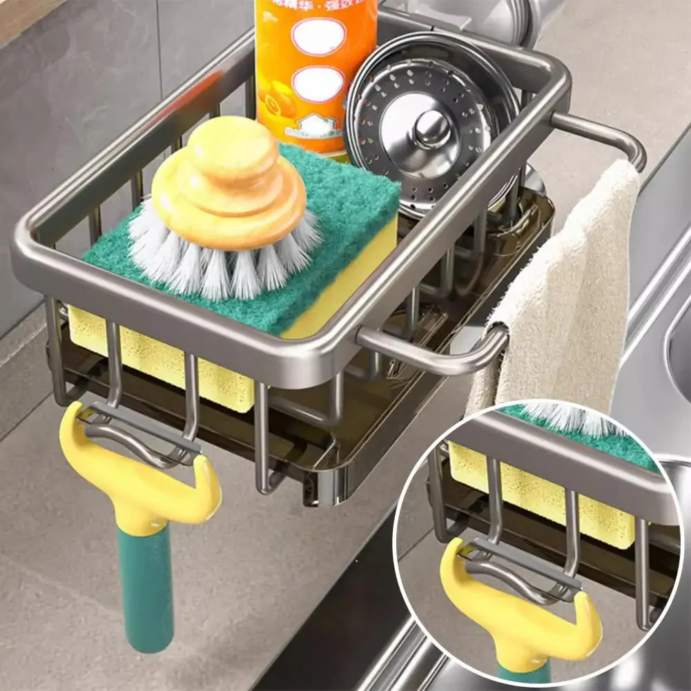 Stainless Steel Sink Drain Rack Storage with Drain Tray - Image 7