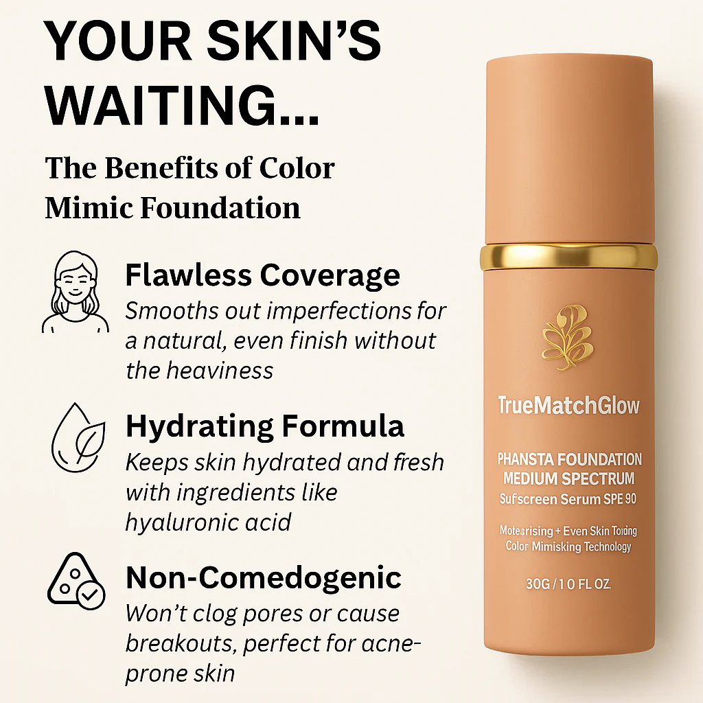 TrueMatchGlow™ by Blossom Colour Changing Foundation - The Foundation That Finds Your Shade 🎀 - Image 7