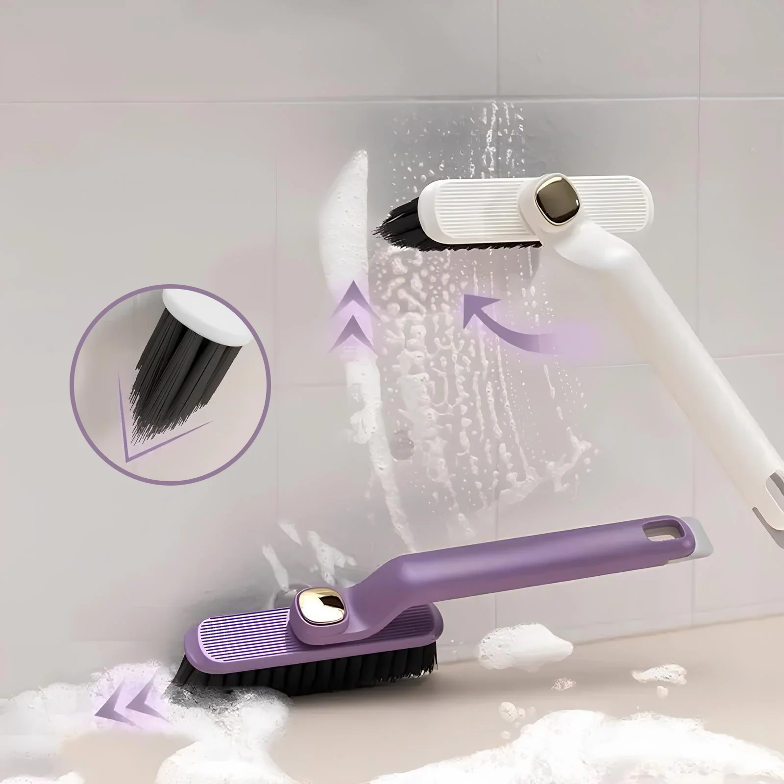 360° Rotatable V Shaped  Grout Brush | The 3-in-1 Hard Bristle Corner Brush - Image 2