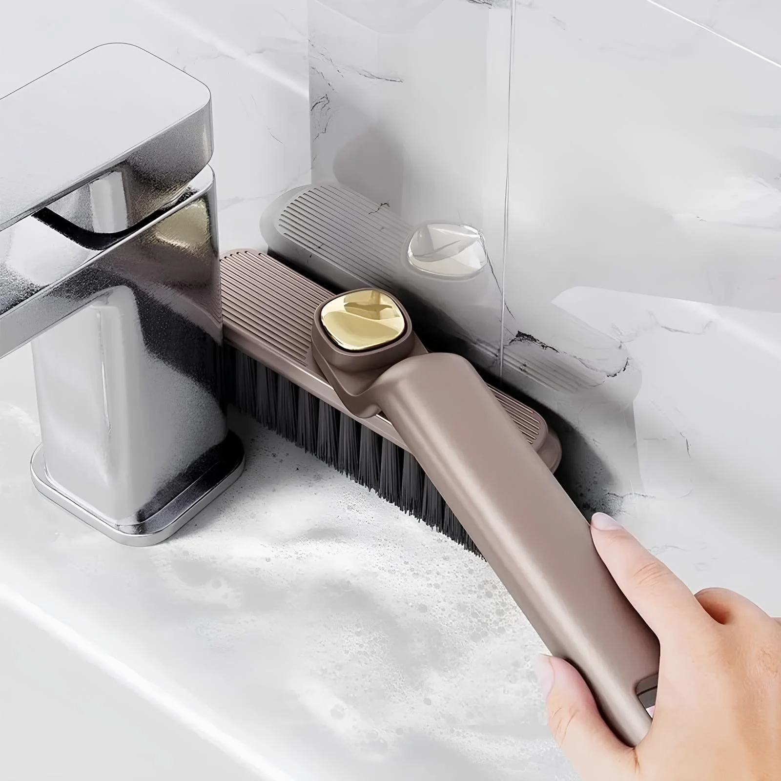 360° Rotatable V Shaped  Grout Brush | The 3-in-1 Hard Bristle Corner Brush - Image 4