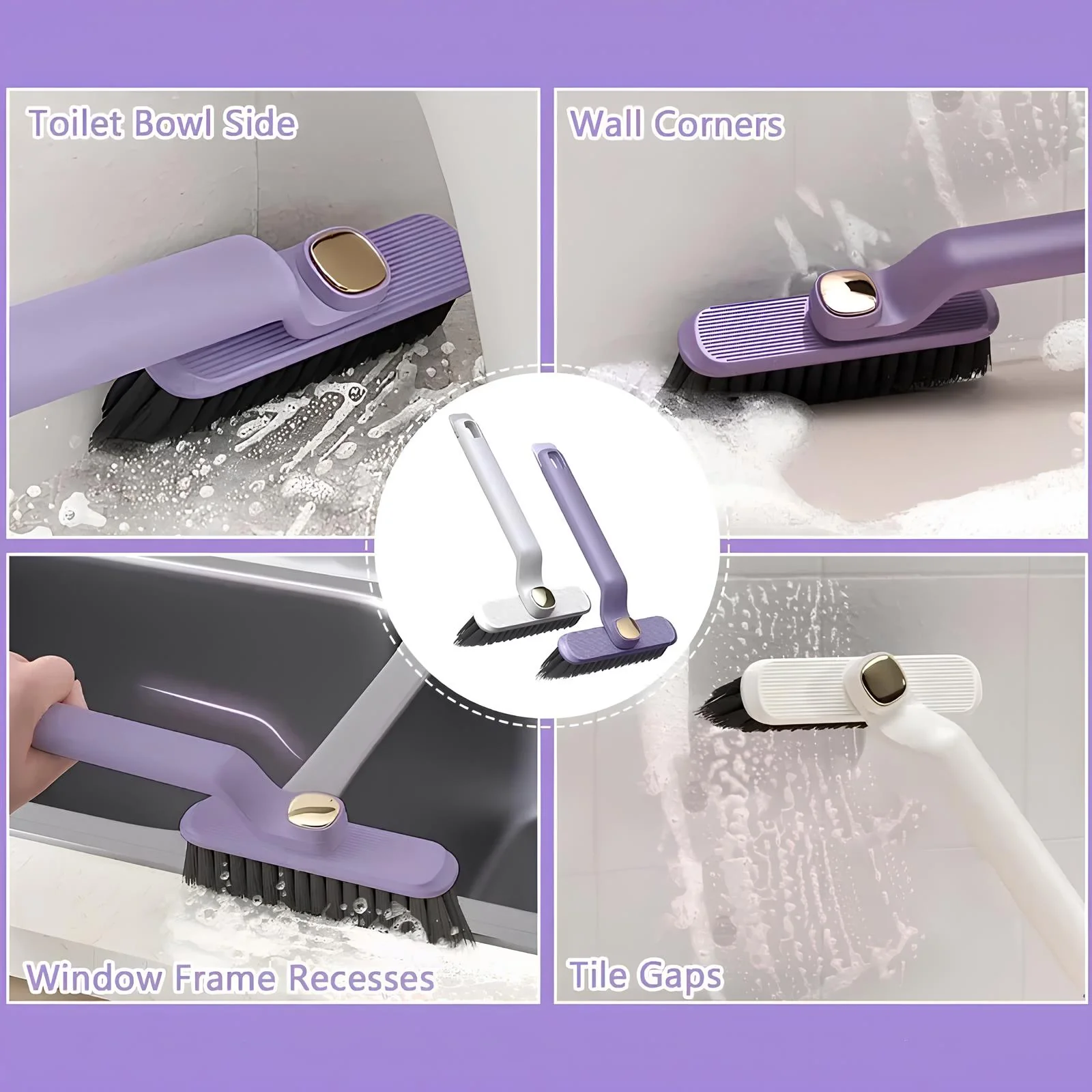360° Rotatable V Shaped  Grout Brush | The 3-in-1 Hard Bristle Corner Brush - Image 6
